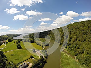 Lopwell Dam and the river Tavy Dartmoor, Devon uk photo