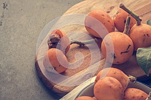 Loquats on kitchen counter