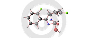 Lorazepam acid molecular structure isolated on white photo