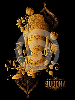 Lord Buddha in meditation for Buddhist festival of Happy Buddha Purnima Vesak