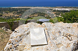 Lord Byron's memorial rock in Greece