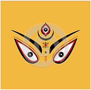 Lord Durga face illustration. Shakti face icon