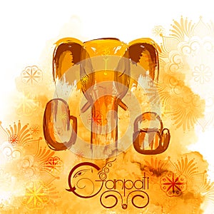 Lord Ganapati background for Ganesh Chaturthi in paint style