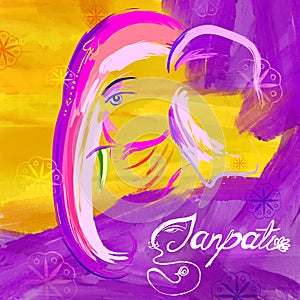 Lord Ganapati background for Ganesh Chaturthi in paint style