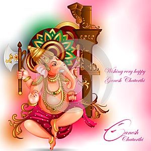 Lord Ganapati for Happy Ganesh Chaturthi festival religious banner background