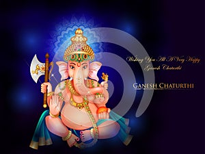 Lord Ganapati for Happy Ganesh Chaturthi festival religious banner background