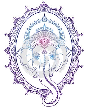 Lord Ganesha and beautiful indian style frame