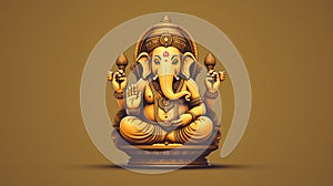 Lord Ganesha, Deva, Brahman Ganapatya, Saguna Brahman Panchayatana puja, in Hinduism, the elephant-headed god of wisdom photo