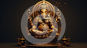 Lord Ganesha, Deva, Brahman Ganapatya, Saguna Brahman Panchayatana puja, in Hinduism, the elephant-headed god of wisdom photo