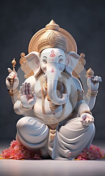 Lord Ganesha, Deva, Brahman Ganapatya, Saguna Brahman Panchayatana puja, in Hinduism, the elephant-headed god of wisdom photo