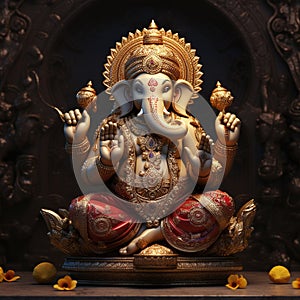 Lord Ganesha, Deva, Brahman Ganapatya, Saguna Brahman Panchayatana puja, in Hinduism, the elephant-headed god of wisdom photo