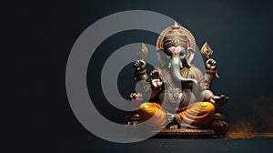 Lord Ganesha, Deva, Brahman Ganapatya, Saguna Brahman Panchayatana puja, in Hinduism, the elephant-headed god of wisdom photo
