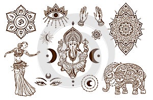 lord Ganesha, Elephant, Dance, Moon, On, Hand.