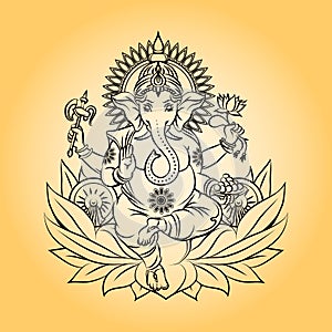Lord ganesha indian god with elephant head