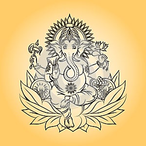 Lord ganesha indian god with elephant head photo