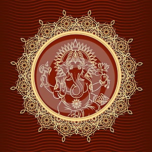 Lord Ganesha sunburst photo