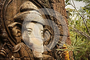 Lord Ganesha is worshiped by the people.