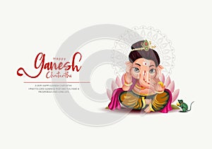 Lord Ganpati on Ganesh Chaturthi background. abstract vector illustration design