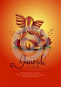 Lord Ganpati on Ganesh Chaturthi background. abstract vector illustration design