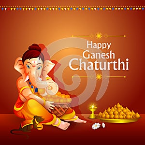 Lord Ganpati on Ganesh Chaturthi background