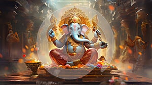 Lord Ganpati on Ganesh Chaturthi background