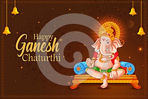 Lord Ganpati for Happy Ganesh Chaturthi festival celebration of India