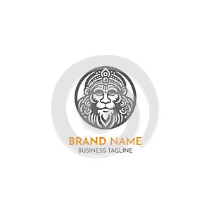 Lord Hanuman Logo with Powerful Expression