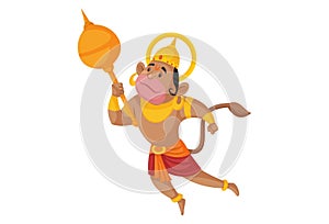 Lord Hanuman Vector Cartoon Illustration