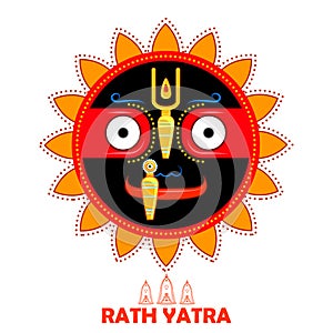 Lord Jagannath on annual Rathayatra in Odisha festival background