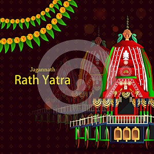 Lord Jagannath, Balabhadra and Subhdra in Rath Yatra holiday festival celebrated in Puri, Odisha India