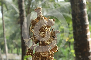 Lord krishna brass idol in golden color