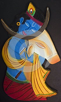 Lord Krishna and the cow photo