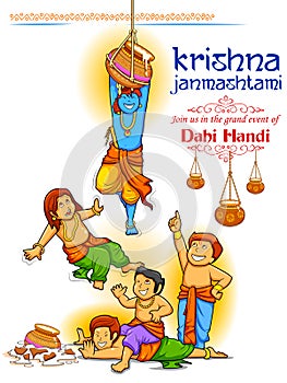 Lord Krishna in Happy Janmashtami festival of India