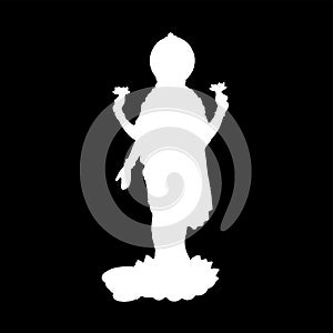 lord laxmi vector silhouette with black background