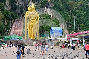 Lord Muruga statue stands proudly in the Batu Caves Temple in Kuala Lumpur, Malaysia