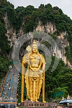 Lord Murugan Statue (Tugu Dewa Murugga), a Hindu deity at Batu Caves, Selangor, Kuala Lumpur.