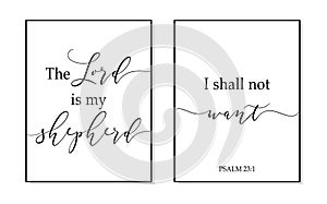 Lord is my shepherd, I shall not want christian poster.