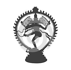 Lord Nataraj`s shiva statue vector. dancing Nataraj Shiva icon