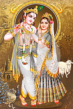 Lord Radha Krishna Beautiful Wallpaper photo