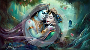 Lord Radha Krishna are known for their divine love and devotion towards each other.