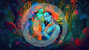 Lord Radha Krishna are known for their divine love and devotion towards each other.