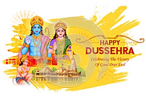 Lord Ram and Sita in Ram Darbar for Dussehra Navratri festival of India poster