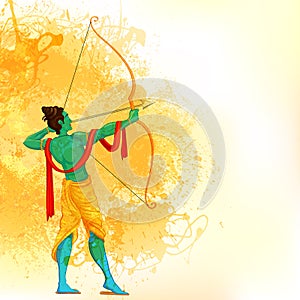 Lord Rama with bow and arrow photo