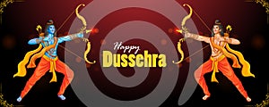 Lord Rama in Happy Dussehra Navratri celebration India holiday background