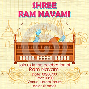 Lord Rama in Ram Navami background photo