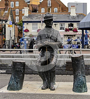 Lord Robert Baden Powel Bronze Statue Poole Quay photo