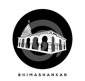 Lord shiva Bhimashankar temple vector icon. Bhimashankar temple icon