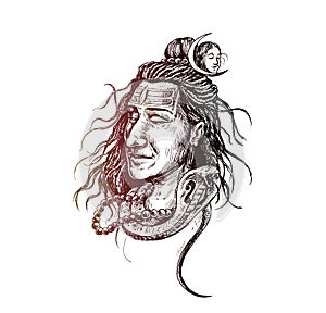 Lord Shiva Face tattoo - mahashivaratri Poster
