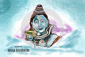 Lord shiva of india for traditional hindu festival maha shivaratri card background