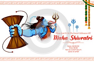 Lord Shiva, Indian God of Hindu for Maha Shivratri festival of India